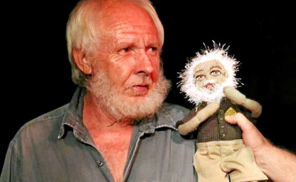 SEEING DOUBLE: Bemused Doubtful Creek farmer Don Knight checks out the doll made in his own image. A second doll has vanished. SEEING DOUBLE: Bemused Doubtful Creek farmer Don Knight checks out the doll made in his own image. A second doll has vanished.