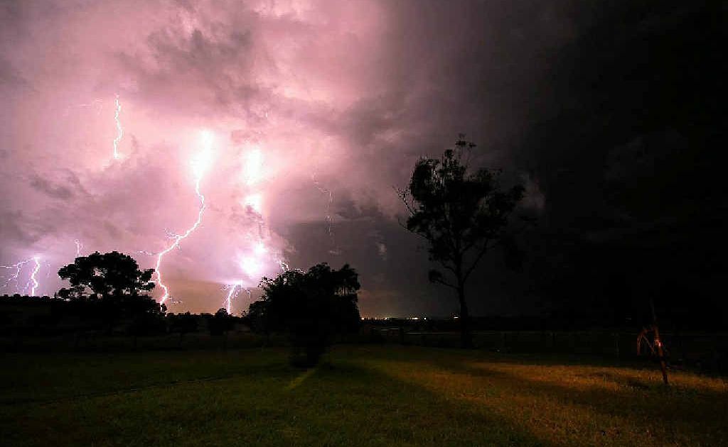 Higgins Stormchasing Terry West snapped this shot over Warwick on Wednesday night. Terry West said he was impressed with the light show.