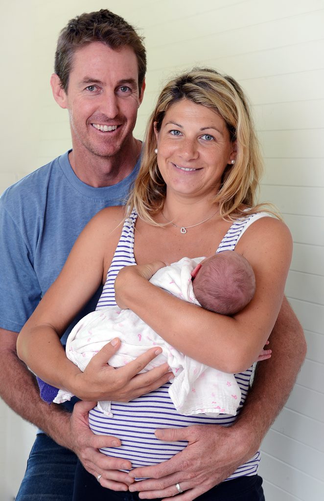 Dan and Natasha McCabe pictured holding their their new baby Charlotte McCabe, who was born April the 3rd 2013, on the side of the road at St. Helena when couple didnt have time to make it to the Mullumbimby Hospital. Photo Patrick Gorbunovs / The Northern Star Dan and Natasha McCabe pictured holding their their new baby Charlotte McCabe, who was born April the 3rd 2013, on the side of the road at St. Helena when couple didnt have time to make it to the Mullumbimby Hospital. Photo Patrick Gorbunovs / The Northern Star