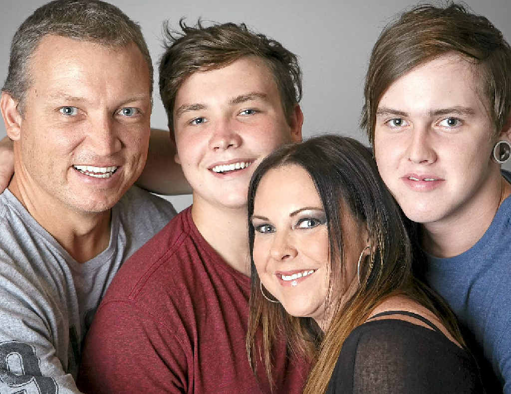 LIFE CUT SHORT: Jukes Campbell with her husband, Jonathon, and their boys Joe, 16, (left) and Jackson, 19. LIFE CUT SHORT: Jukes Campbell with her husband, Jonathon, and their boys Joe, 16, (left) and Jackson, 19.