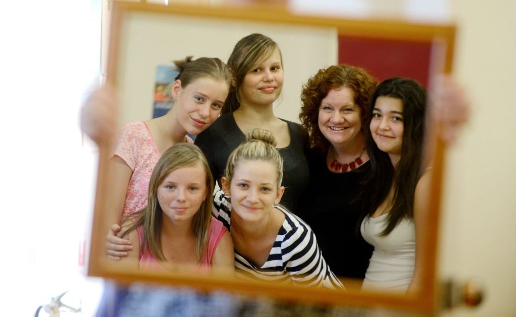 Young girls face pressure to be pretty and have self worth. (back left) Jessica Beak, 13, Kara Burns, 14, Manager Sandy Prizeman, Chantal Forwosa, 14, (front left) Bree Jordan, 15, Speaker Lauren Wakefield at the Womens Health Centre, Derby Street. Photo Brenda Strong / The Observer Young girls face pressure to be pretty and have self worth. (back left) Jessica Beak, 13, Kara Burns, 14, Manager Sandy Prizeman, Chantal Forwosa, 14, (front left) Bree Jordan, 15, Speaker Lauren Wakefield at the Womens Health Centre, Derby Street. Photo Brenda Strong / The Observer