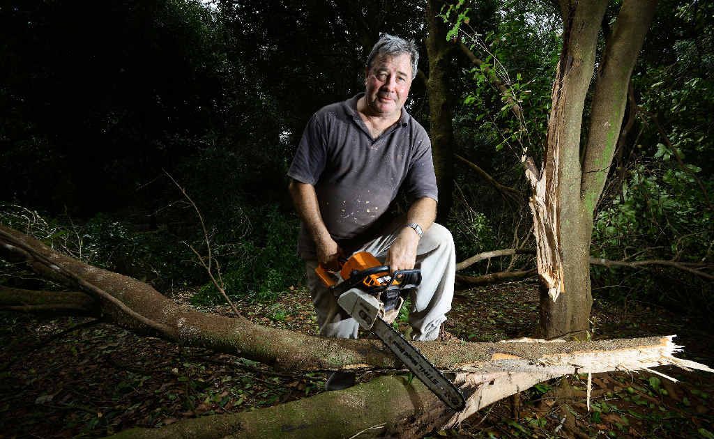 UNITED: Macadamia farmer John Underhill’s property was devastated in the storms earlier this year, resulting in the loss of some of his crop. UNITED: Macadamia farmer John Underhill’s property was devastated in the storms earlier this year, resulting in the loss of some of his crop.