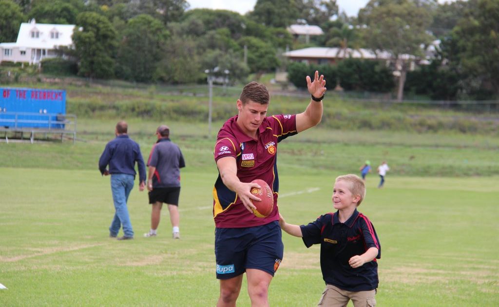 Dayne Zorko showed one of his biggest fans Alexander Plyand how the professionals do it. Dayne Zorko showed one of his biggest fans Alexander Plyand how the professionals do it.