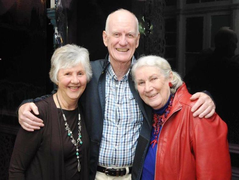 Camp Creative president Peter Nance (centre) will miss the invaluable contributions Robbie Spence and Gillian Helfgott have made to the organisation.