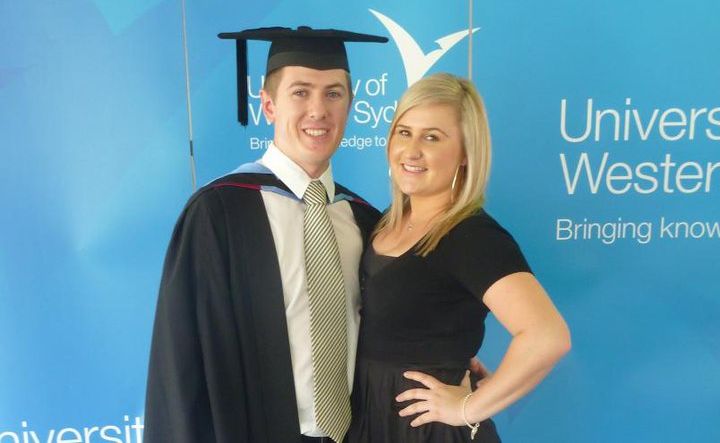 Matthew and Samantha at his university graduation ceremony last year. Matthew and Samantha at his university graduation ceremony last year.