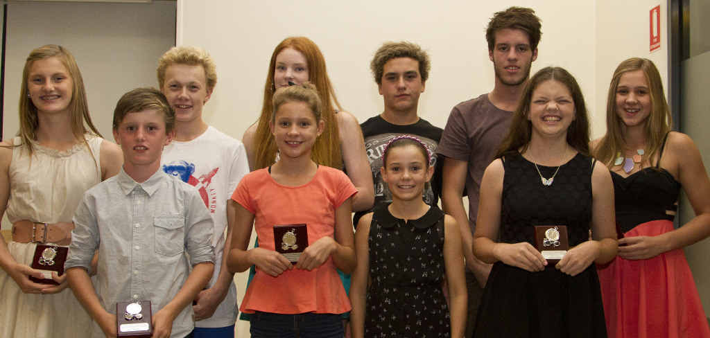 Anna Cartwright (back row), Declan Nicol, Lucy Connolly, Ajay Toffoli, Daniel Allen, Jasmine Long, and (front row) Darcy Cartwright, Taylah Long, Abbey Schooth, Amelia Parker (standing in for brother Harrison) are rewarded for their efforts during the year. Anna Cartwright (back row), Declan Nicol, Lucy Connolly, Ajay Toffoli, Daniel Allen, Jasmine Long, and (front row) Darcy Cartwright, Taylah Long, Abbey Schooth, Amelia Parker (standing in for brother Harrison) are rewarded for their efforts during the year.