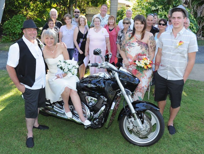 Ulysses bride arrives in style for motorbike wedding