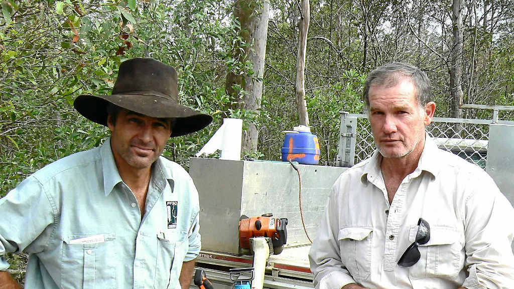 MANAGED: Bill Schulke and Mal Mahon, of Gympie, discussed ways of unwanted stem removal from hardwood forests. MANAGED: Bill Schulke and Mal Mahon, of Gympie, discussed ways of unwanted stem removal from hardwood forests.