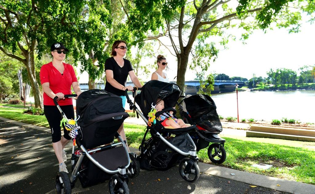 Tammy Kennedy with Roth, Renee Surawski with Mac and Janelle James with Sienna, walking along the Fitzroy Riverbank in Rockhampton. Tammy Kennedy with Roth, Renee Surawski with Mac and Janelle James with Sienna, walking along the Fitzroy Riverbank in Rockhampton.