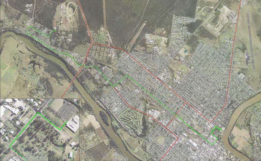 The green line marks the Ulysses parade route while the red dotted line marks alternate traffic routes. The green line marks the Ulysses parade route while the red dotted line marks alternate traffic routes.