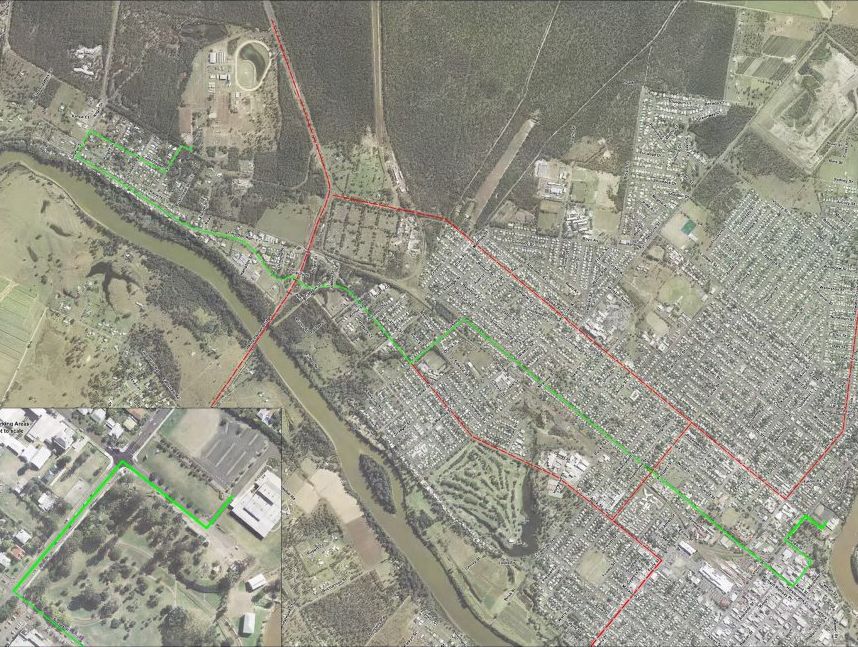 The green line marks the Ulysses parade route while the red dotted line marks alternate traffic routes. The green line marks the Ulysses parade route while the red dotted line marks alternate traffic routes.