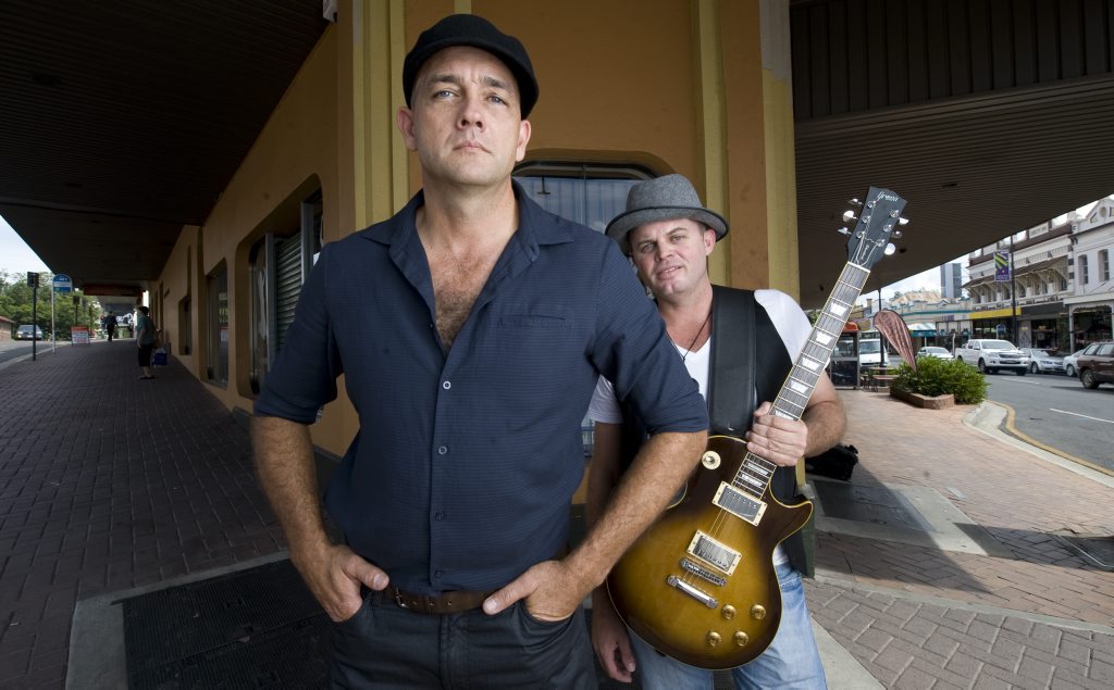 Darren Yarrow and Greg Stephenson are the band called 'Crashing Tomorrow'. Photo: Rob Williams / The Queensland Times Darren Yarrow and Greg Stephenson are the band called 'Crashing Tomorrow'. Photo: Rob Williams / The Queensland Times