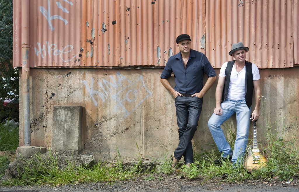 Darren Yarrow and Greg Stephenson are the band called 'Crashing Tomorrow'. Photo: Rob Williams / The Queensland Times Darren Yarrow and Greg Stephenson are the band called 'Crashing Tomorrow'. Photo: Rob Williams / The Queensland Times