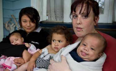 Tiana Levi (black jacket) is being hailed a hero for getting stepmother Daniella Lewis' babies Harmony, Keita and Sunnie to safety. Tiana Levi (black jacket) is being hailed a hero for getting stepmother Daniella Lewis' babies Harmony, Keita and Sunnie to safety.