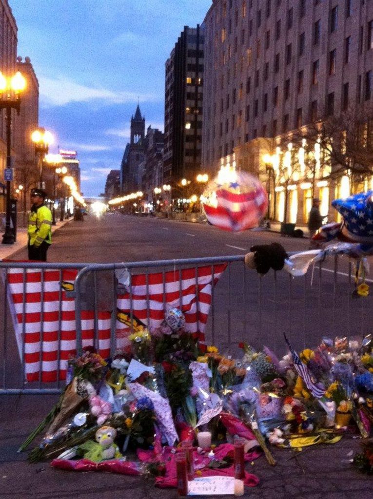 Boston is shut down at the site of the bombing earlier this week. Boston is shut down at the site of the bombing earlier this week.