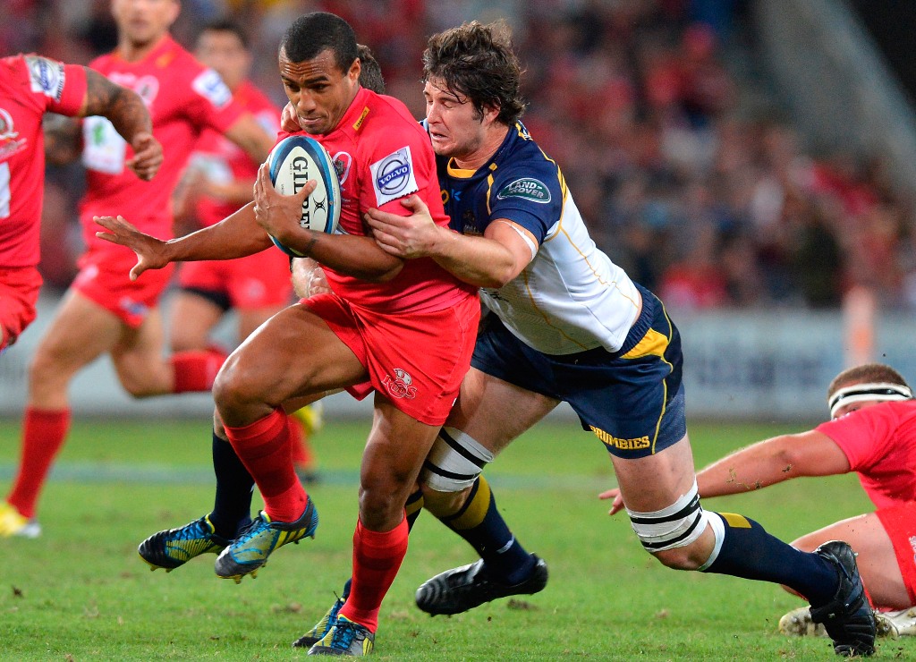Will Genia of the Reds attempts to break free from the defence during the round 10 Super Rugby match between the Reds and the Brumbies at Suncorp Stadium on April 20, 2013 in Brisbane, Australia. Will Genia of the Reds attempts to break free from the defence during the round 10 Super Rugby match between the Reds and the Brumbies at Suncorp Stadium on April 20, 2013 in Brisbane, Australia.