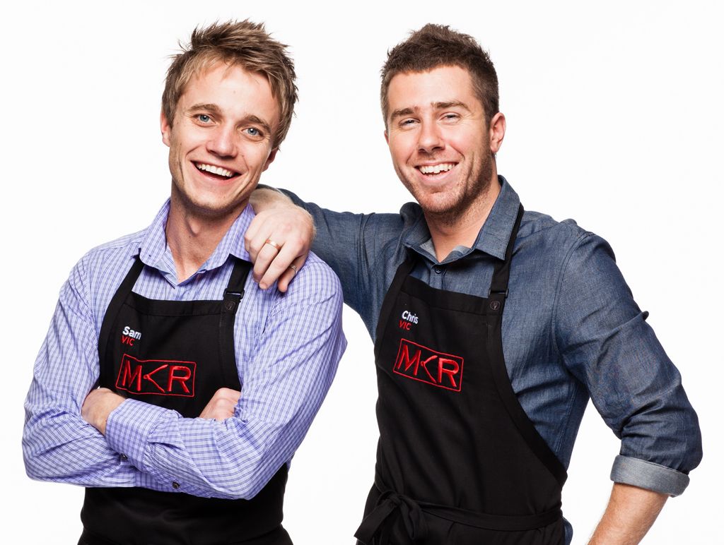 Sam and Chris are the first team to get the chop in MKR finals week. Sam and Chris are the first team to get the chop in MKR finals week.