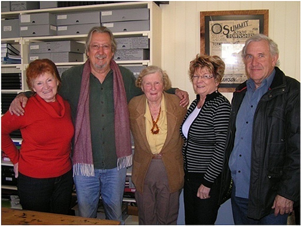 CATON'S CONNECTION: Lorene Long, Michael Caton, Jean Harslett, Gwen and Mervyn McKenny unearth family secrets at the Stanthorpe museum. 