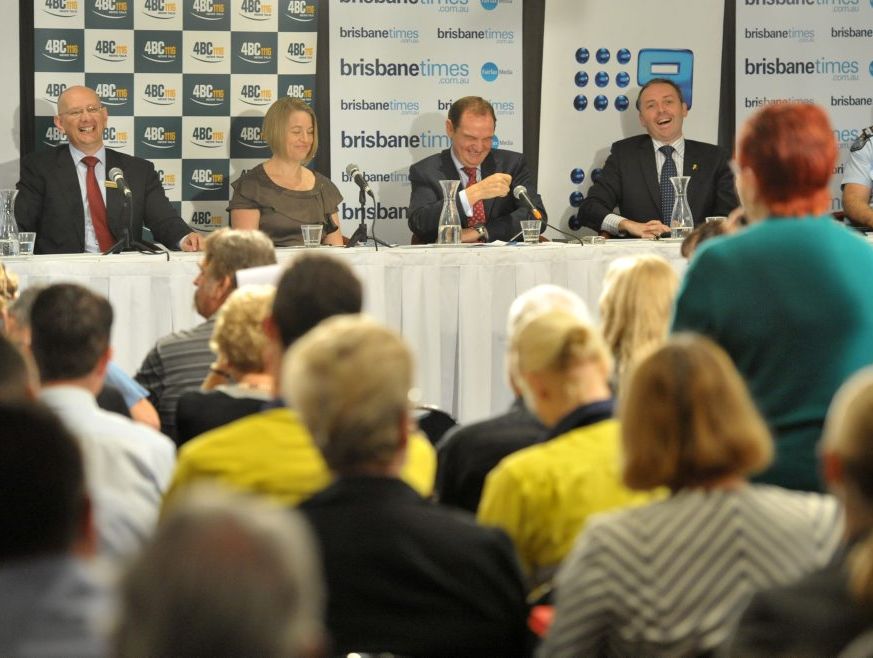 All the fun and frivolity of the Ipswich Community Forum held at Brothers Leagues Club on Monday morning. Photo: Rob Williams / The Queensland Times