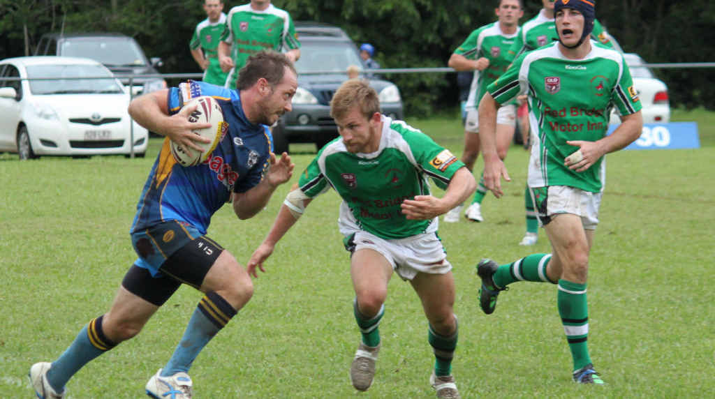 Sebastien Kath going in for a low tackle on The Cutters with Lance Fenton backing up in last weekend’s game. Sebastien Kath going in for a low tackle on The Cutters with Lance Fenton backing up in last weekend’s game.
