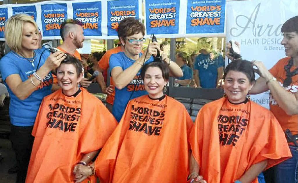 Staff from the Maroochydore Red Cross Blood Service were brave and shaved for Team Adem. Staff from the Maroochydore Red Cross Blood Service were brave and shaved for Team Adem.