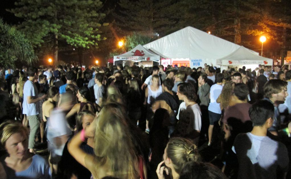 A file photo of recent graduates celebrating in front of the schoolies hub in 2011. A file photo of recent graduates celebrating in front of the schoolies hub in 2011.