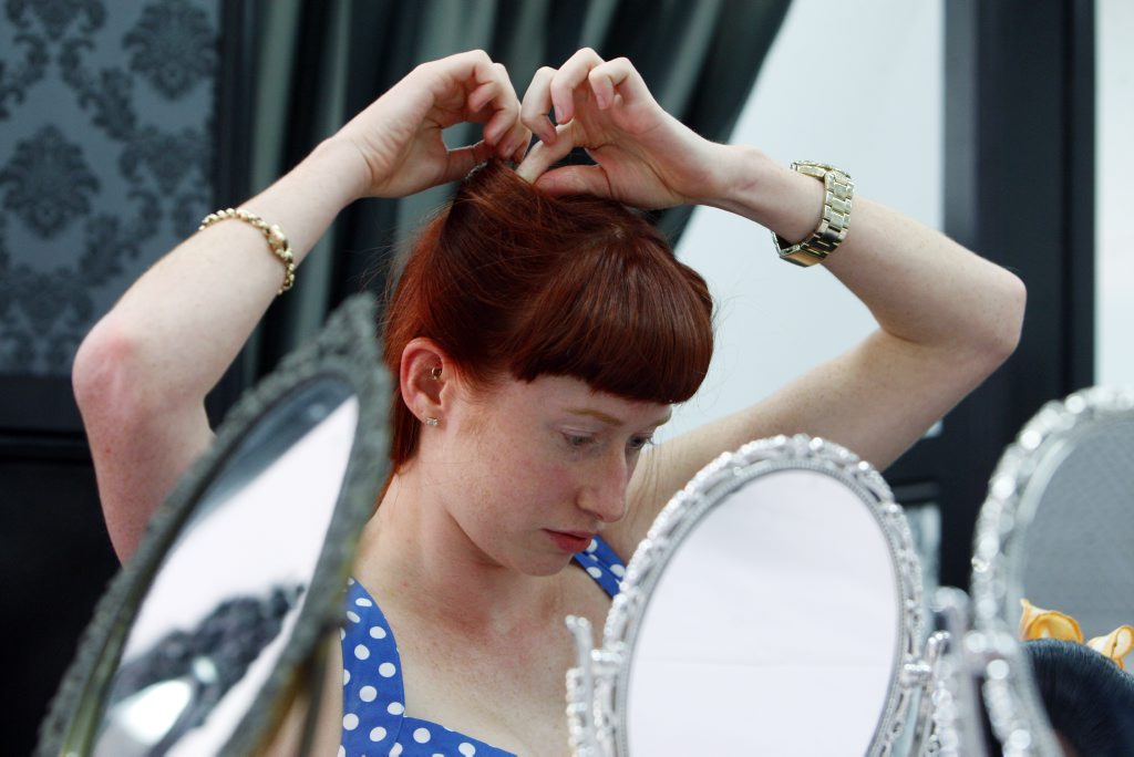 Ipswich women learn about vintage hair and make-up styles from The Bombshell Burlesque and Beauty Academy. Ipswich women learn about vintage hair and make-up styles from The Bombshell Burlesque and Beauty Academy.