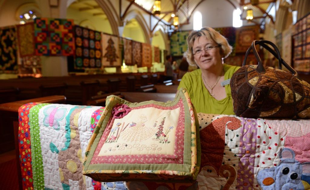 Ipswich’s Verna Hunt displays some hand-made quilts. Ipswich’s Verna Hunt displays some hand-made quilts.