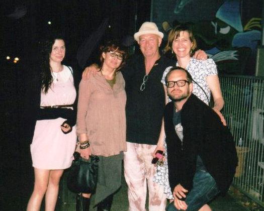 Chrissy Amphlett with the Lovegroves outside 20,000 Cows restaurant in Lismore last year.