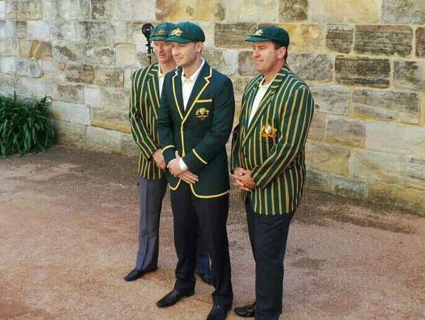Australian Test captains Steve Waugh, Michael Clark and Mark Taylor at today's Ashes squad announcement. Australian Test captains Steve Waugh, Michael Clark and Mark Taylor at today's Ashes squad announcement.
