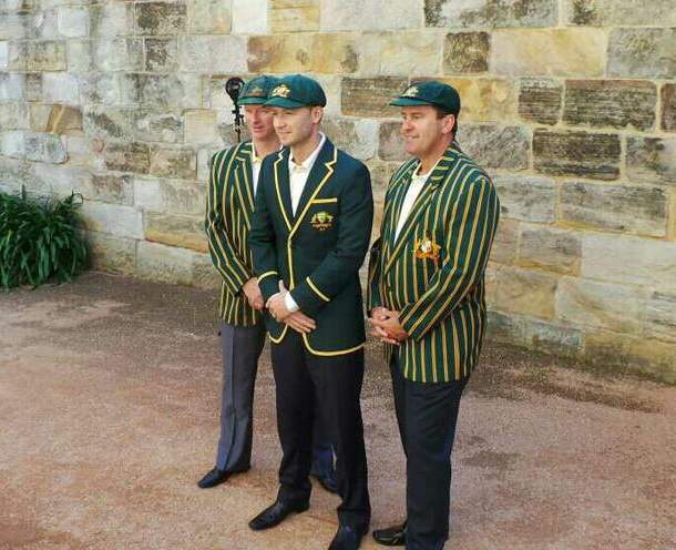 Australian Test captains Steve Waugh, Michael Clark and Mark Taylor at today's Ashes squad announcement. Australian Test captains Steve Waugh, Michael Clark and Mark Taylor at today's Ashes squad announcement.