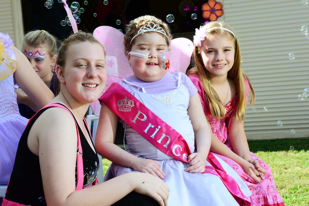 Charlotte Broady (right) celebrates her eighth birthday with sister Madei, 17, and friend Libby McAllar. Charlotte Broady (right) celebrates her eighth birthday with sister Madei, 17, and friend Libby McAllar.