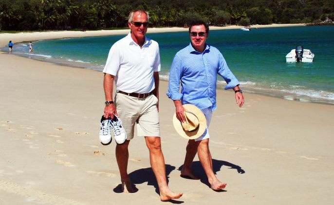Greg Norman and Terry Agnew on Great Keppel Island Greg Norman and Terry Agnew on Great Keppel Island