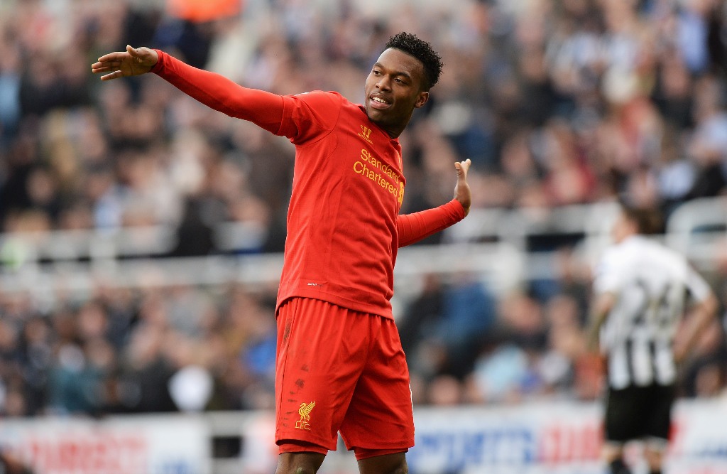Daniel Sturridge of Liverpool celebrates scoring a goal during the Barclays Premier League match between Newcastle United and Liverpool at St James' Park on April 27, 2013 in Newcastle upon Tyne, England. Daniel Sturridge of Liverpool celebrates scoring a goal during the Barclays Premier League match between Newcastle United and Liverpool at St James' Park on April 27, 2013 in Newcastle upon Tyne, England.