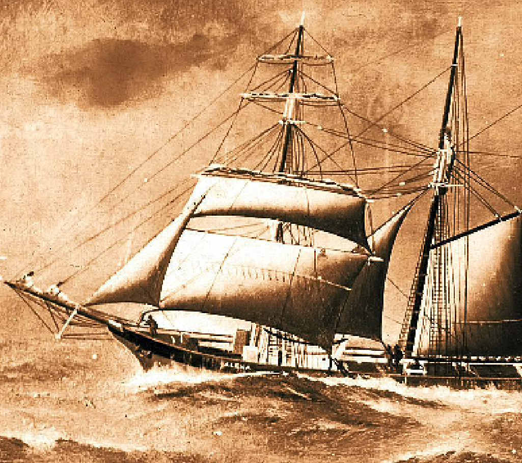 UNDER SAIL: One of the many sailing ships that sailed the east coast in the late 1800s. UNDER SAIL: One of the many sailing ships that sailed the east coast in the late 1800s.