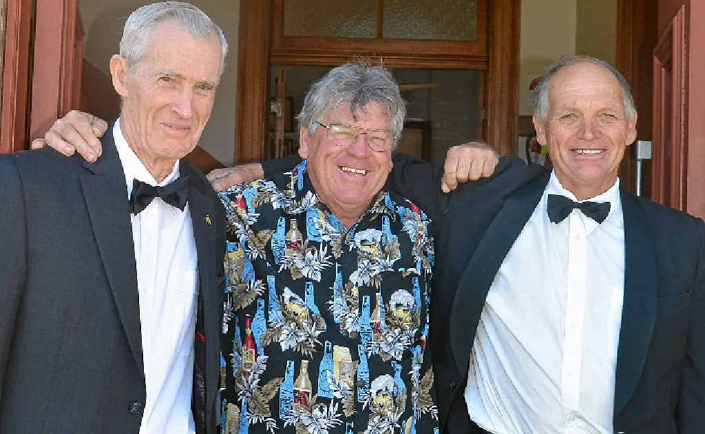John McNeil, Kevin Whieldon and Stephen Bond at the St George’s Lodge open day at the Masonic Lodge in Warwick. John McNeil, Kevin Whieldon and Stephen Bond at the St George’s Lodge open day at the Masonic Lodge in Warwick.