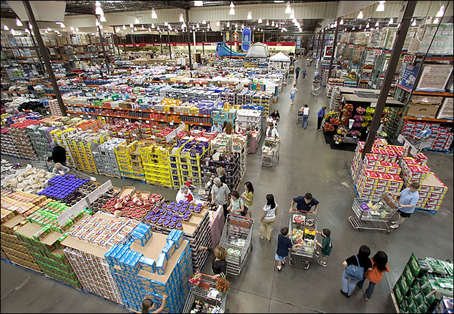 Inside of one of Costco stores. Inside of one of Costco stores.