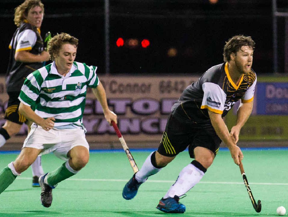TOO SHARP: Barbarians player Joshua Wainwright gets away from Royals player Thomas Dougherty during the A-Grade clash on Sunday. PHOTOS: SHANE SEDGER