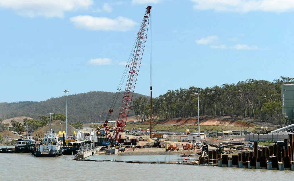 GONE: Workers walked off the job at the GLNG site on Curtis Island yesterday. The facility is being constructed by Bechtel. GONE: Workers walked off the job at the GLNG site on Curtis Island yesterday. The facility is being constructed by Bechtel.