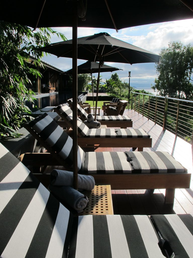 The sun deck by the pool at the exclusive Qualia Resort on Hamilton Island. The sun deck by the pool at the exclusive Qualia Resort on Hamilton Island.