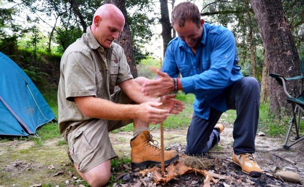 LOCAL FOCUS: Adventure Tag Tours owner Scott Belcher and Travel Bug host Morgan Burnett get a fire cracking. LOCAL FOCUS: Adventure Tag Tours owner Scott Belcher and Travel Bug host Morgan Burnett get a fire cracking.