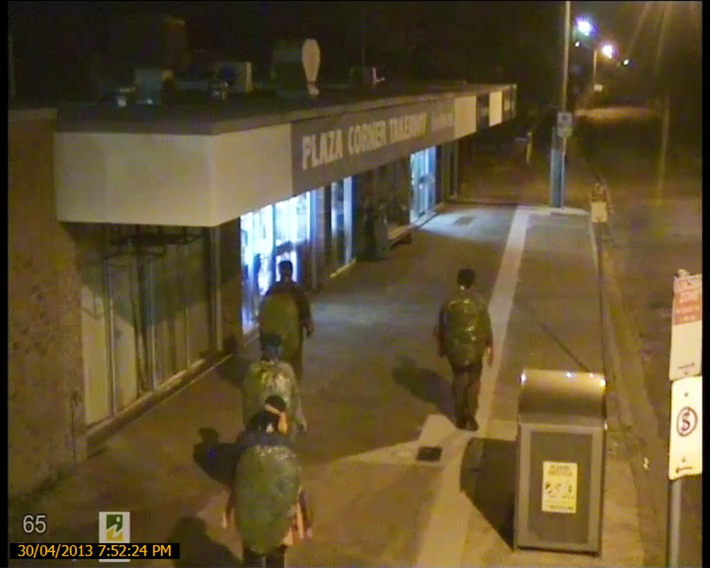 Safe City camera footage of the four ninja turtles that patrolled Rosewood streets on Tuesday night. Photo: Contributed Safe City camera footage of the four ninja turtles that patrolled Rosewood streets on Tuesday night. Photo: Contributed