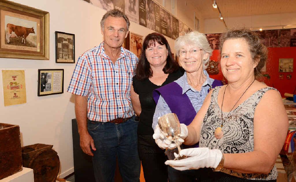 Gympie Show Society president Lars Hedberg and secretary Deb Rowlands congratulate 125 Years on Show curators Kerrie Atkins and Barb Hart for their hard work. Gympie Show Society president Lars Hedberg and secretary Deb Rowlands congratulate 125 Years on Show curators Kerrie Atkins and Barb Hart for their hard work.