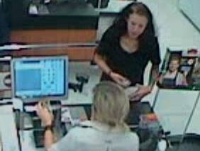 A CCTV image of a woman police want to talk to about fake $50 notes found at Byron Bay and Tweed Heads. A CCTV image of a woman police want to talk to about fake $50 notes found at Byron Bay and Tweed Heads.