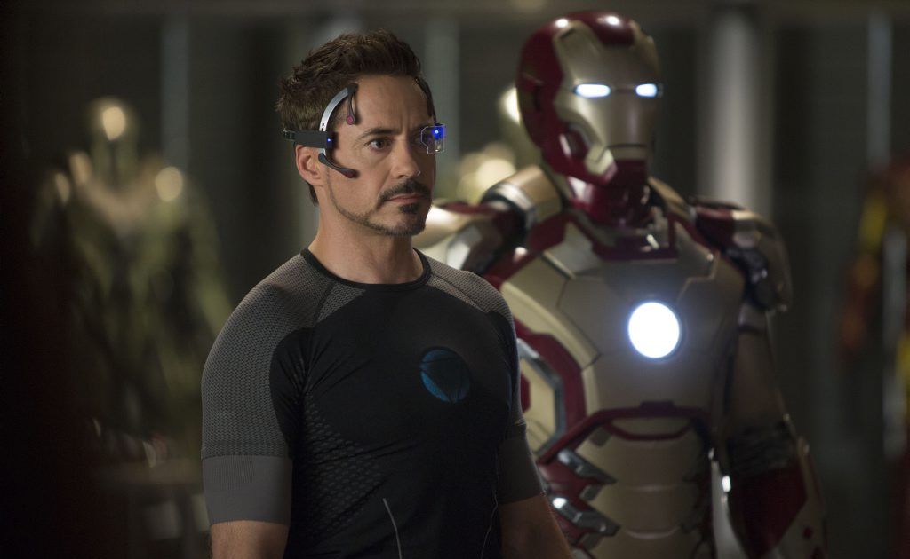Robert Downey Jr in a scene from the movie Iron Man 3. Robert Downey Jr in a scene from the movie Iron Man 3.