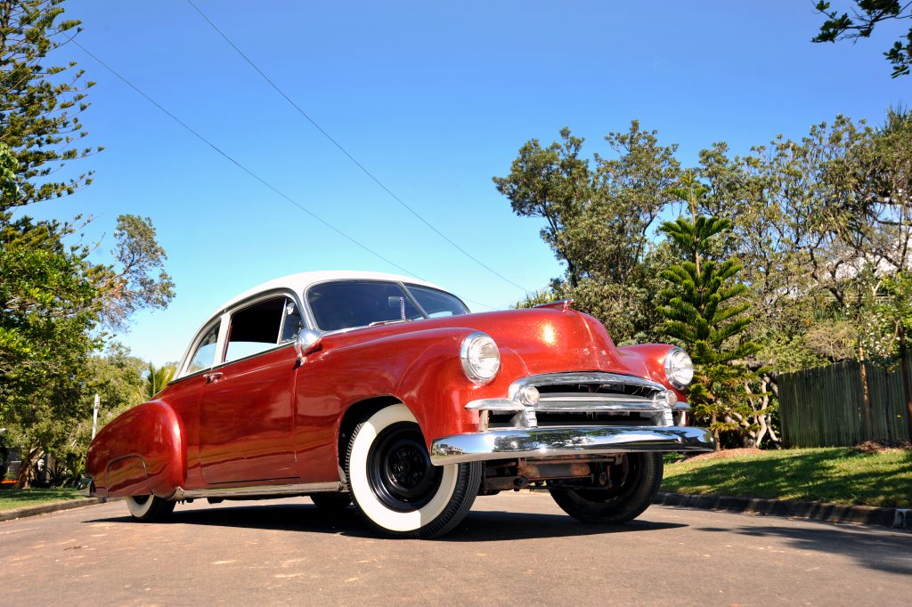 Moffat Beach’s Cameron Nitschke's 1950 Chevrolet Deluxe Coupe. Moffat Beach’s Cameron Nitschke's 1950 Chevrolet Deluxe Coupe.