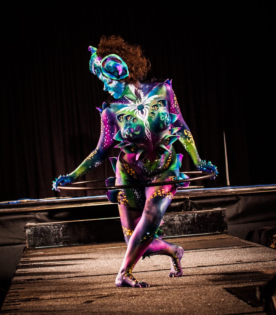 Rachel Coles models Kelli MacAlpine’s body art at the Australian Face and Body Art Show. Rachel Coles models Kelli MacAlpine’s body art at the Australian Face and Body Art Show.
