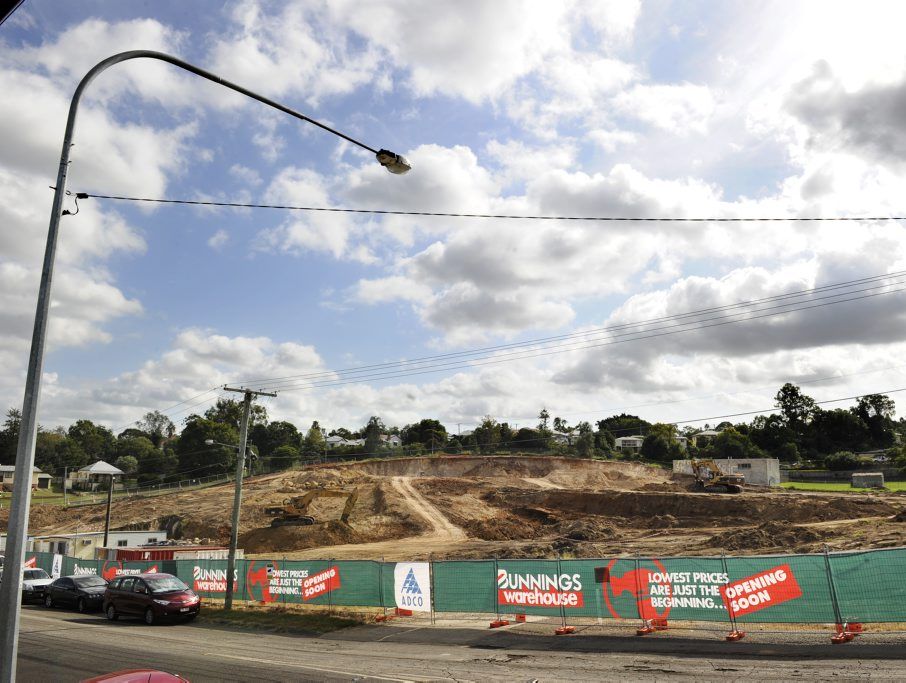Excavation works are underway at the site of the new West Ipswich Bunnings on the corner of Clay and Brisbane Sts. Excavation works are underway at the site of the new West Ipswich Bunnings on the corner of Clay and Brisbane Sts.