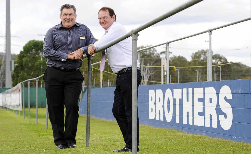 ROCK SOLID: Brothers Leagues Club general manager Mark Hennelly with Ipswich Mayor Paul Pisasale. ROCK SOLID: Brothers Leagues Club general manager Mark Hennelly with Ipswich Mayor Paul Pisasale.