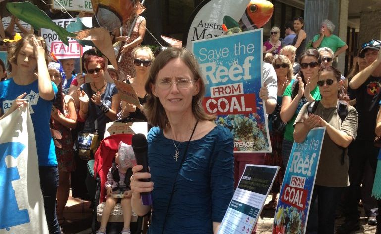 Felicity Wishart from the Australian Marine Conservation Society spoke at a Save the Great Barrier Reef protest outside the Queensland Government's executive building in Brisbane. Felicity Wishart from the Australian Marine Conservation Society spoke at a Save the Great Barrier Reef protest outside the Queensland Government's executive building in Brisbane.